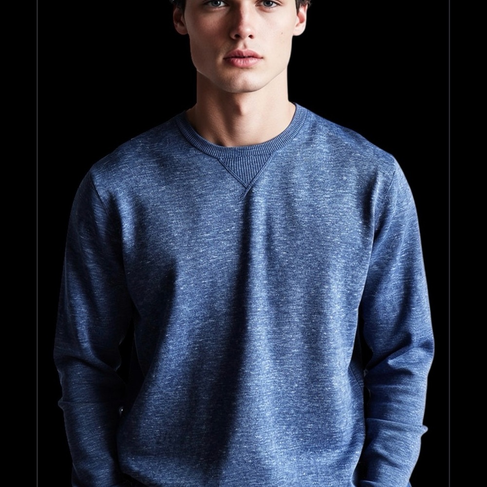 J.CREW Men's Navy Cotton Knit Crew Neck Pullover Sweater Long Sleeve Size XL !!
